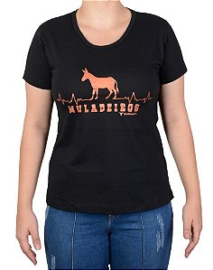 Baby Look Feminina Country Boibrand's Muladeiros - Preto