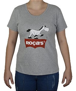Baby Look Feminina Country Boibrand's Roças - Cinza Mescla