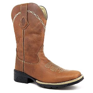 Bota Texana Masculina Cano Longo Couro Crazy Croassant  - Boibrand's