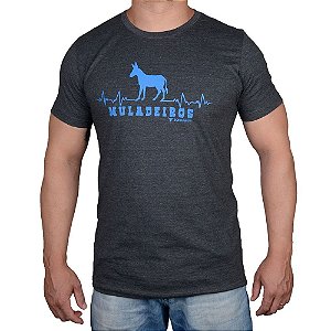 Camiseta Masculina Country Boibrand's Muladeiros - Chumbo Mescla