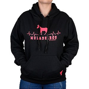 Moleton Canguru Country Boibrands Muladeiros - Preto com Pink