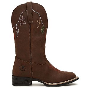 Bota Texana Feminina Cano Longo Nobuck Cafe - Boibrand's