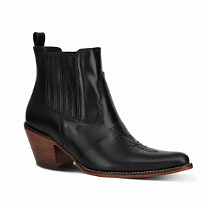 Botina Feminina Couro Mustang Preto - Silverado Botas