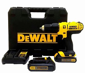 Parafusadeira/Furadeira Impacto 13mm carregador Bivolt 20V MAX Ion 2 baterias 1.3AH e maleta - DEWALT