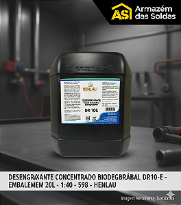 DESENGRAXANTE CONCENTRADO BIODEGRADAVEL DR10-E - EMBALAGEM 20L - 1:40 - 598 - HENLAU
