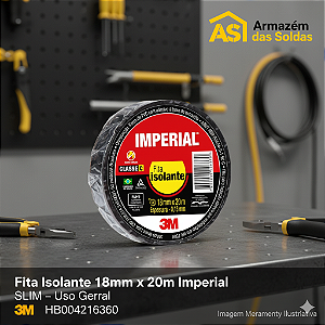 KIT C/10 Fita Isolante 18mm x 20m Imperial - SLIM - Uso Geral - HB004216360 - 3M
