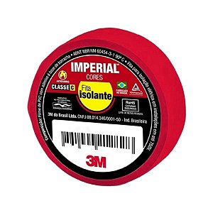 Fita Isolante 18mm x 10m Imperial - Vermelho - HB004298095 - 3M