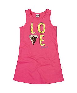 Vestido Juvenil Com Estampa Love Pizza