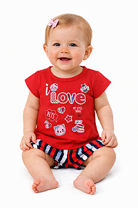 Conjunto Elian Curto Menina – Vermelho