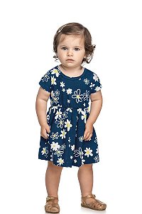 Vestido Bebê Menina Floral Marinho - Elian