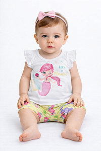 Conjunto Blusa e Ciclista Sereia Bebê Elian
