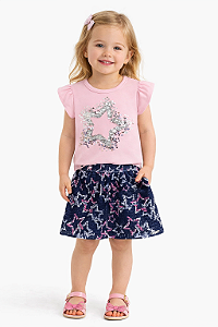Conjunto Curto Menina Rosa - Brandili Mundi