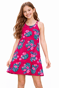 🌸 Vestido Infantil Feminino Kyly Floral Tropical