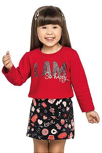 Vestido Infantil Menina Happy Preto - Elian