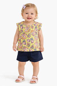 Conjunto Infantil de Blusa E Short Bee Loop