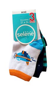 Kit Meia Selene Menino 3 Pares