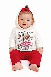 Conjunto de Moletom Infantil com capuz – Urso -Be Happy – Elian