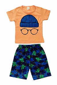 Pijama Infantil Masculino – Conjunto Camiseta e Bermuda 💤💙