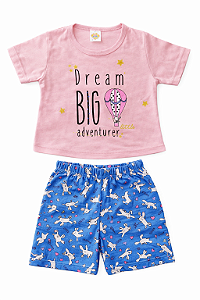 Pijama Infantil Menina Dream Big – 100% Algodão