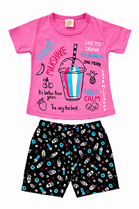 Pijama Infantil Menina Milkshake – 100% Algodão