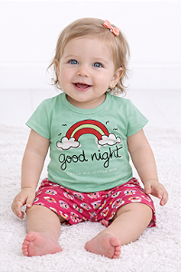 Pijama Infantil Menina Arco-Íris – 100% Algodão