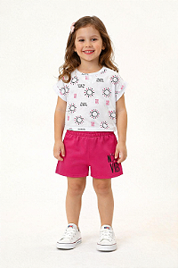 Conjunto Infantil Feminino Blusa + Short Kyly
