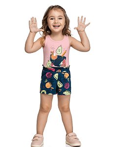 Conjunto Elian estampa de frutas Menina Verão