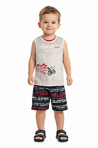 Conjunto Infantil Fakini Regata e Bermuda – Estampa Tropical