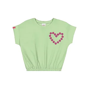 Blusa Cropped Infantil Manga Curta