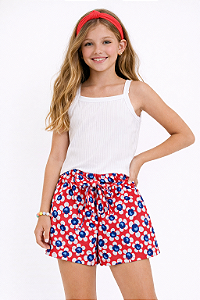 Conjunto Infantil Feminino Blusa e Short Estampado