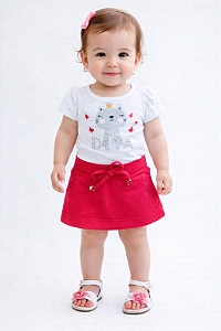 Conjunto Menina Bebê Body e Short Saia
