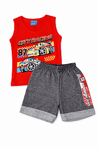 Conjunto Infantil Masculino Regata + Bermuda City Racing