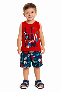 Conjunto Infantil Masculino Marisol Play – Regata e Bermuda em Tactel