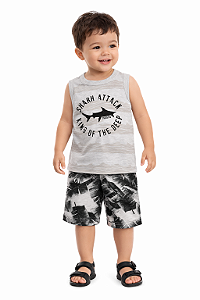 Conjunto Infantil Menino TMX – Regata e Bermuda Estampada