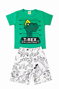 Pijama Infantil Masculino T-Rex