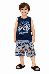 Conjunto Infantil Masculino Marisol Play – Camiseta + Bermuda Moletinho