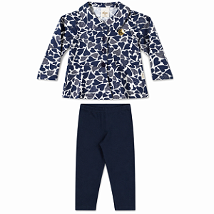 Conjunto Infantil Feminino – Estampa Corações com Legging
