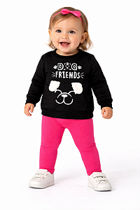 Conjunto Infantil Menina Kely Kety – Moletom Flanelado + Legging Molecotton