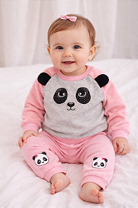 Conjunto Infantil Moletom com Mangas Soft e Orelhinhas – Tile e Sul