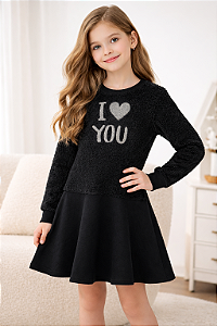 Vestido Infantil Menina Elian – Parte Superior Soft e Saia em Moletom