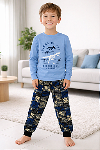 Pijama Infantil Masculino Dinossauro – Brilha no Escuro | 100% Algodão
