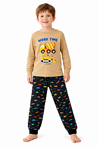 Pijama Infantil Masculino Brilha no Escuro 100% Algodão