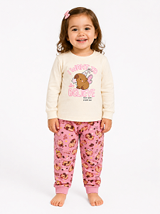 Pijama Infantil 100% Algodão que Brilha Escuro