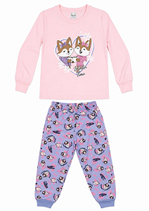 Pijama Infantil Feminino 100% Algodão – Estampa que Brilha no Escuro