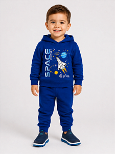 Conjunto Moletom Infantil Forfun com Capuz Flanelado