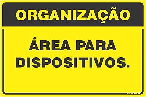 Placa de organização área para  dispositivos.