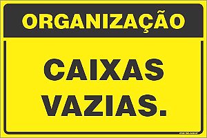 Placa de organização caixas vazias.