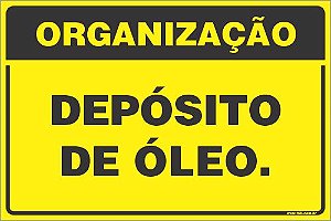 Placa de organização depósito de óleo.