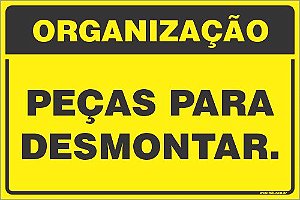 Placa de organização peças para  desmontar.