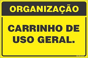 Placa de organização carrinho de  uso geral.